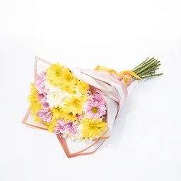 Bouquet De Flores Multicolor De Margaritas Con Ruscos