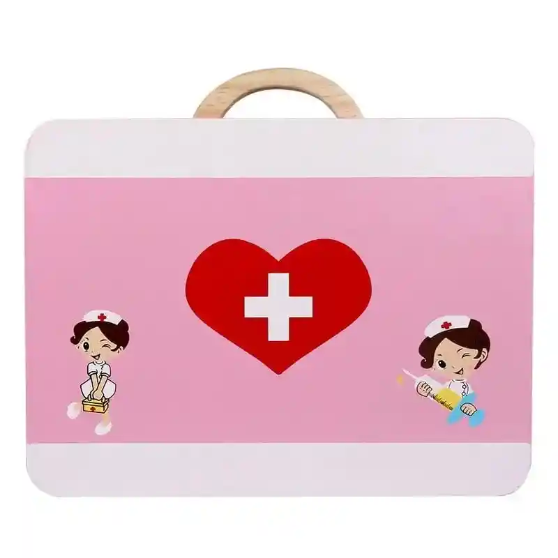 Kit Médico De Madera Para Niños, Caja Médica