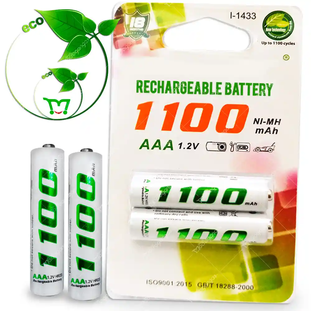 Pilas Baterias Recargables Aaa 1.2v 1100mah Blíster X2