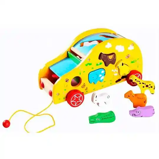 Carro De Arrastre De Animales Variados Para Niños