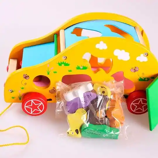 Carro De Arrastre De Animales Variados Para Niños