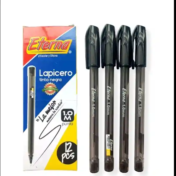 Lapicero Tinta Negra X 12