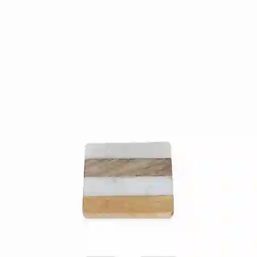 Portavasos Rayas Marmol Madera