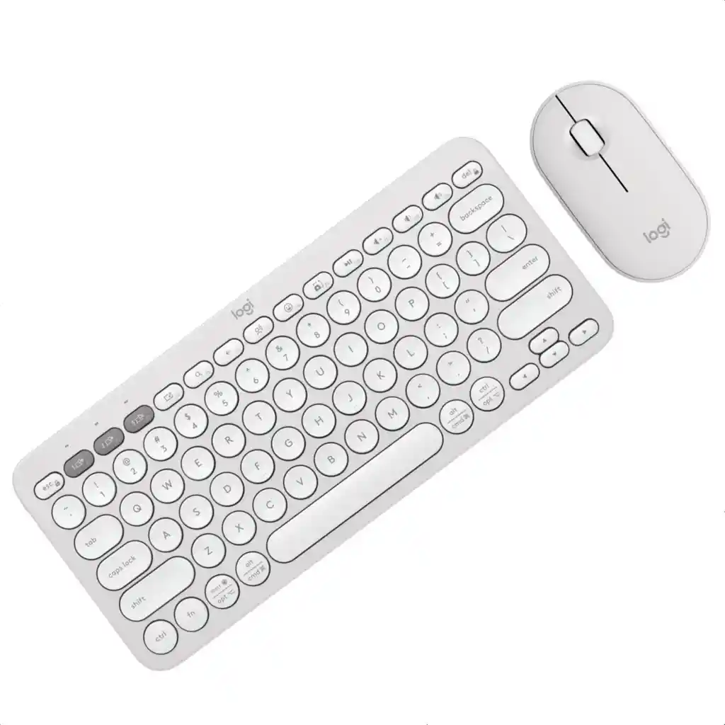 Combo Logitech Bluetooth Teclado K380s + Mouse M350s Blanco