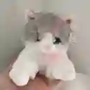 Gata Gris Con Blanco Peluche