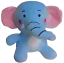 Elefante Azul Sentado De Peluche - 20cm