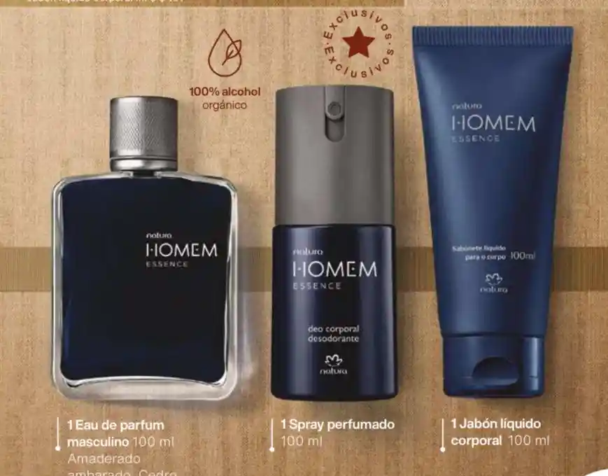 Kit Natura Homem Essence Eau De Parfum Masculino