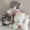 Trio De Gatos Blanco, Gris Y A Rayas Peluche