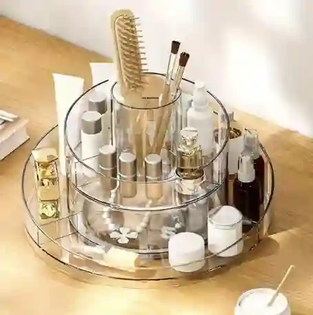 Organizador De Maquillaje Multifuncional Giratorio 360 De 1 Nivel