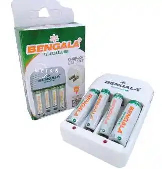 Kit De Cargador Y 4 Pilas Recargables Aa, Aaa O Mixtas Bengala