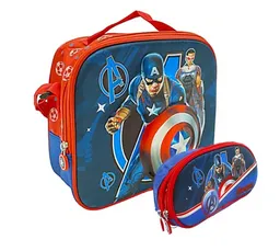 Kit X2 Lonchera Cartuchera Avengers Capitan America Niños
