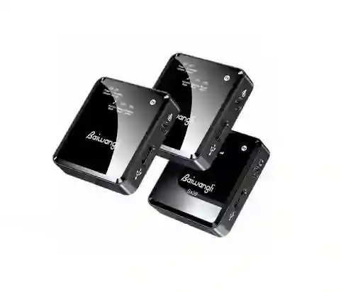 Baiwangli Sx39 Mic Para Iphone Reducción De Ruido Micrófono Inalámbrico, 2 Transmisor + 1 Receptor