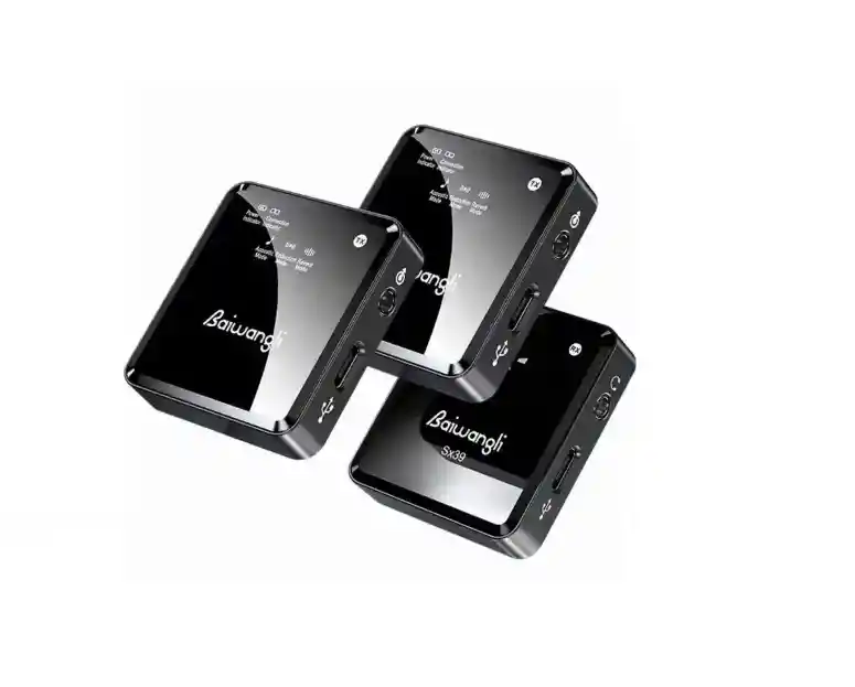 Baiwangli Sx39 Mic Para Iphone Reducción De Ruido Micrófono Inalámbrico, 2 Transmisor + 1 Receptor
