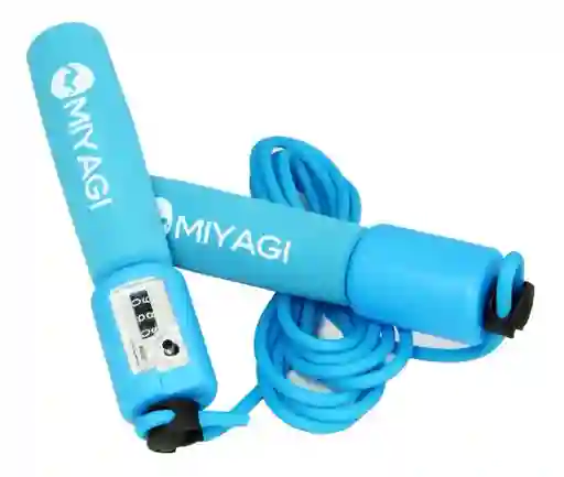 Cuerda De Salto Miyagi M489 Con Contador Azul