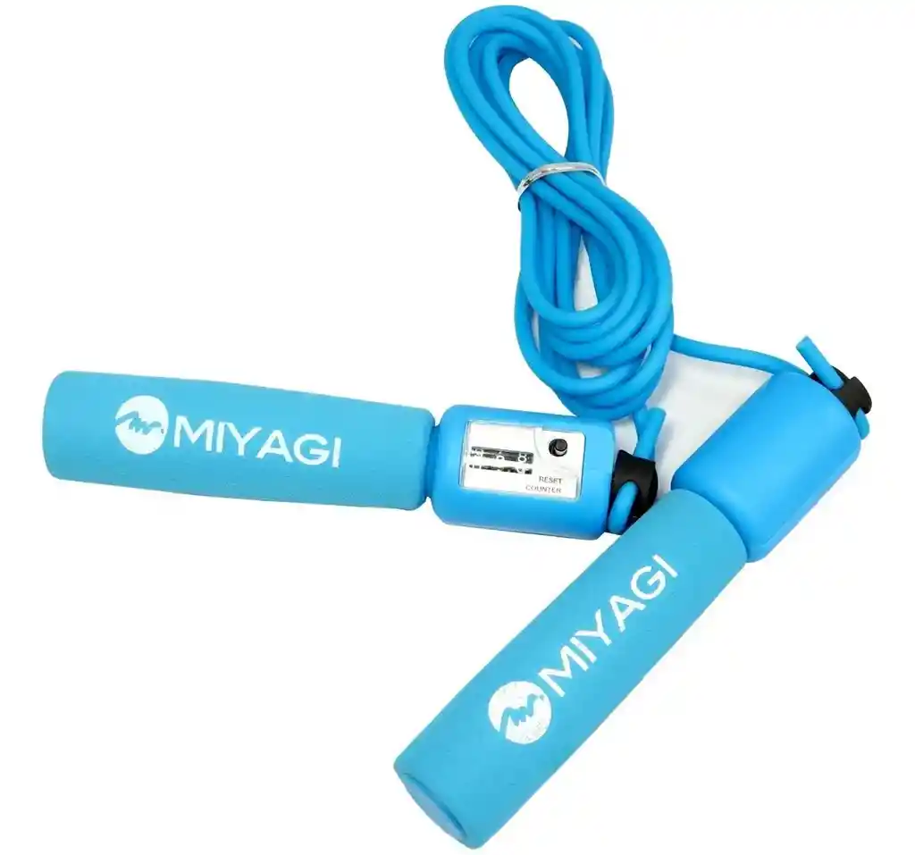 Cuerda De Salto Miyagi M489 Con Contador Azul