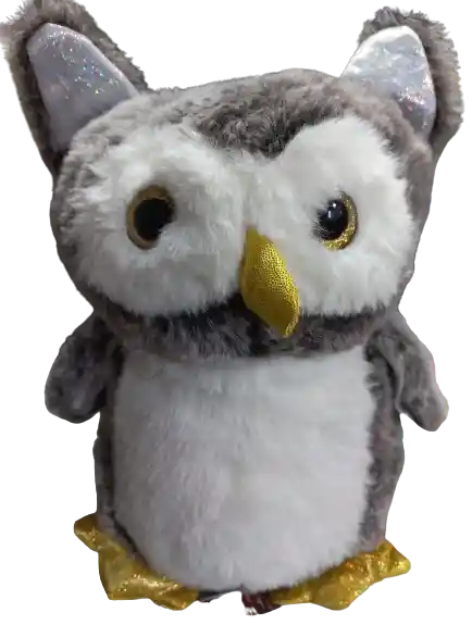 Buho Gris De Peluche - 24cm