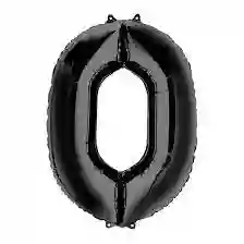 Globo # 0 Metalizado Negro 16 Pulgadas