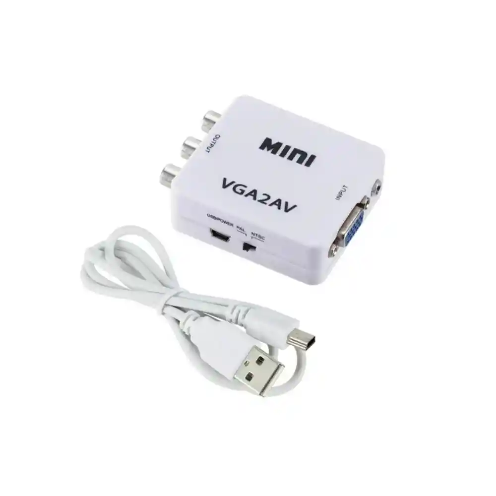 Convertidor Acaptador Caja Vga A Rca Av + Salida De Audio