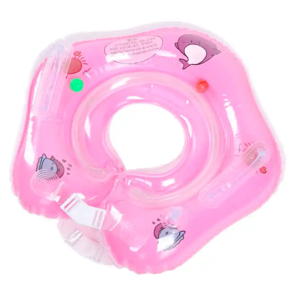 Flotador Cuello Bebes Inflable Piscina 40cm Natación Rosado