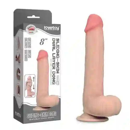 8'' Sliding Skin Dual Layer Dong Flesh