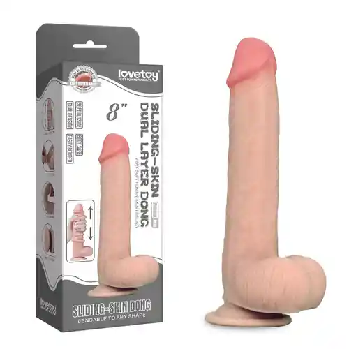 8'' Sliding Skin Dual Layer Dong Flesh