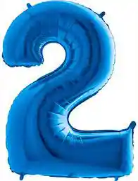 Globo # 2 Metalizado Azul 32 Pulgadas