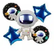 Globo Metalizado Astronauta 5 Piezas