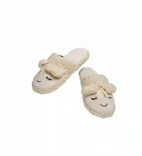 Pantufla Dormilona Abierta Beige Adulto Talla 38-39