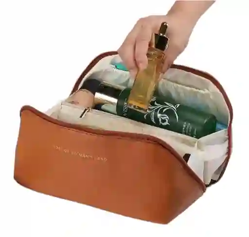 Cosmetiquera Bolsa De Cosmeticos De Viaje De Gran Capacidad Para Mujeres, Bolsa De Maquillaje De Piel Sintetica Para Viajes