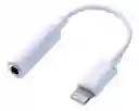 Adaptador Audifono Convertidor Plug 3.5 Para Iphone Lighting Color Blanco