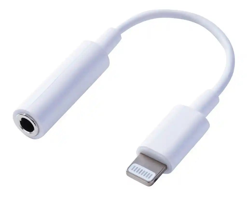 Adaptador Audifono Convertidor Plug 3.5 Para Iphone Lighting Color Blanco