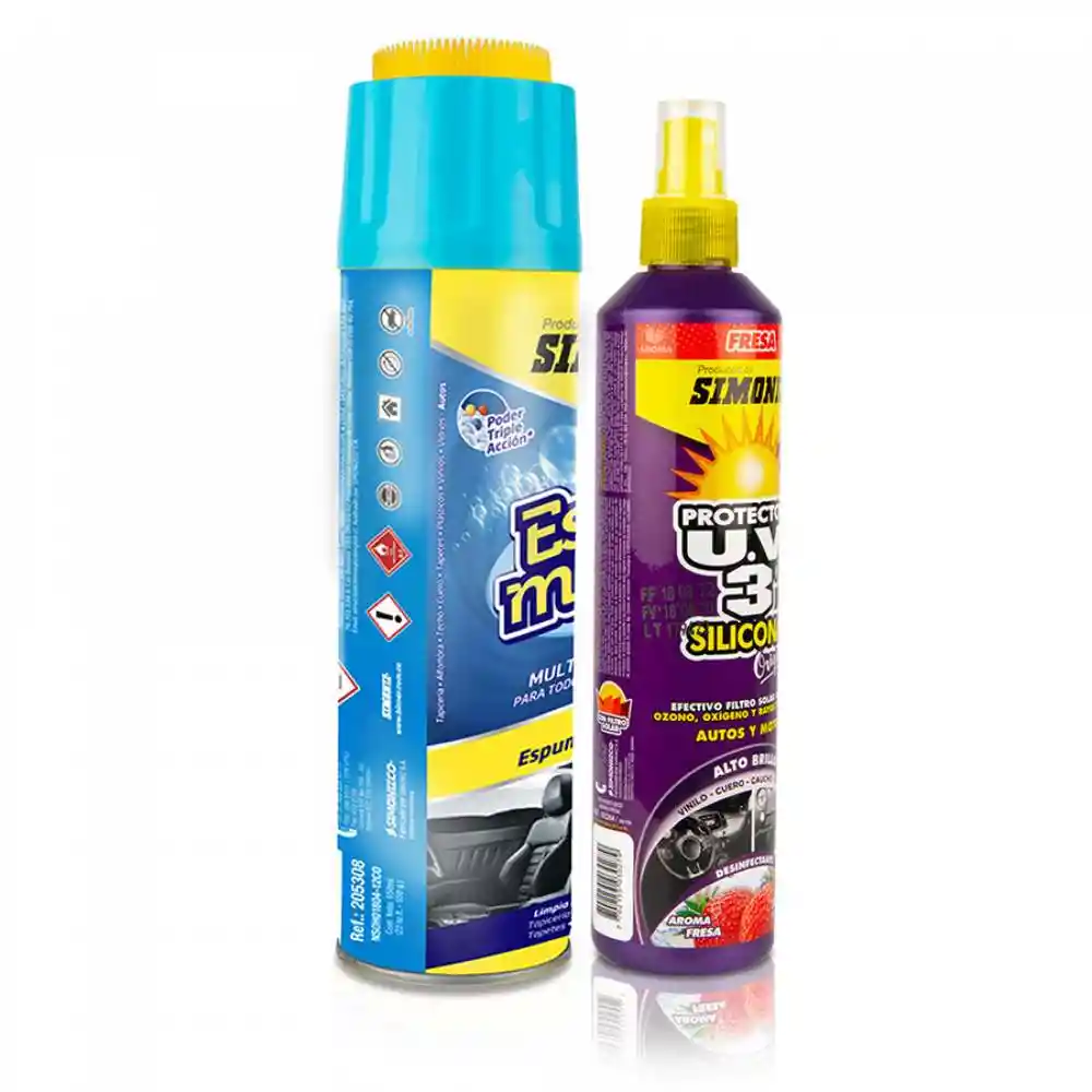 Multisuperficies Espumagic Simoniz 650ml + Silicona Uv3 Emulsion Fresa 300ml