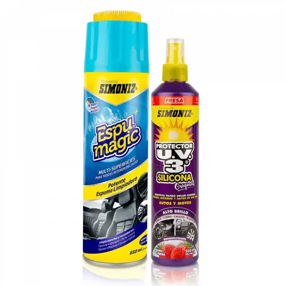 Multisuperficies Espumagic Simoniz 650ml + Silicona Uv3 Emulsion Fresa 300ml