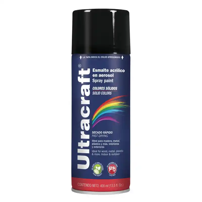 Pintura En Aerosol Negro Mate Ultracraft