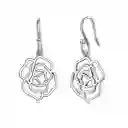 Aretes Topos Flor Rosas Amor Para Mujer En Plata 925