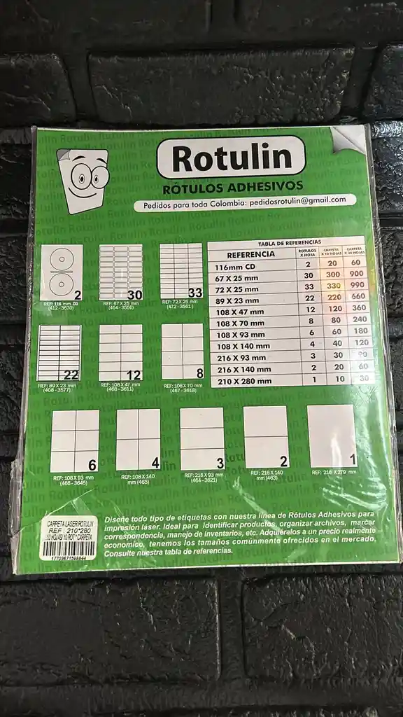 Papel Adhesivo Carta X10 Unidades