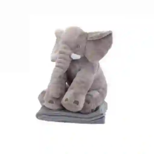 Peluche Elefante Color Gris Con Cobija 50cm X 30cm Grande