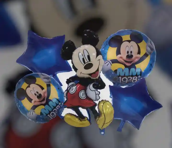 Bouquet Globo Bomba Personaje Infantil Mickey Mouse X5