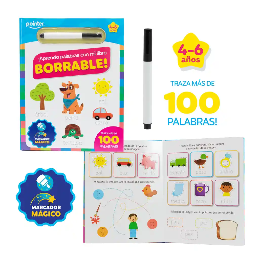 Mi Primer Libro Borrable 100 Palabras Niños Niñas Escritura