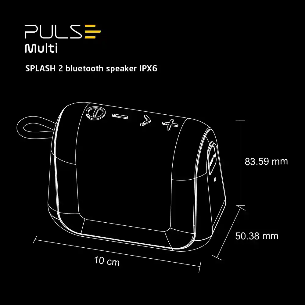 Parlante Altavoz Bluetooth Pulse Splash 2 10w Ipx6 Sp605