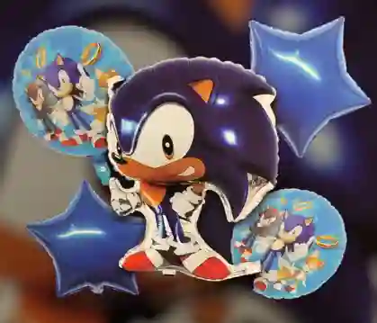 Bouquet Globo Bomba Personaje Infantil Sonic X5