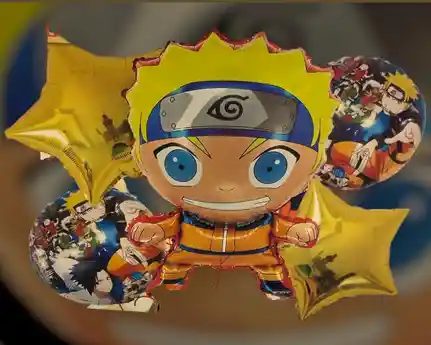 Bouquet Globo Bomba Personaje Infantil Naruto X5