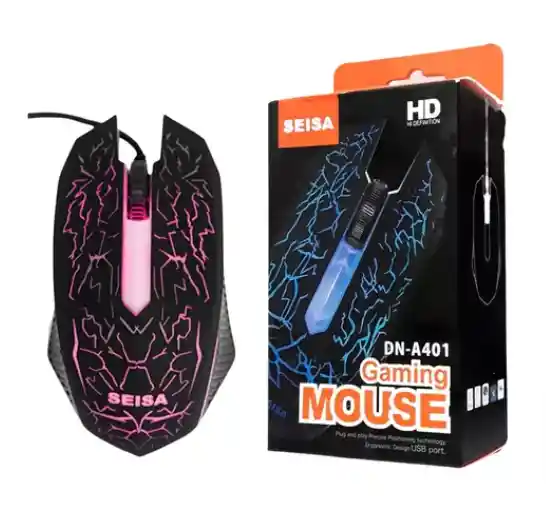 Raton Mouse Usb Gaming Rgb De Cable Seisa Dn-a 401