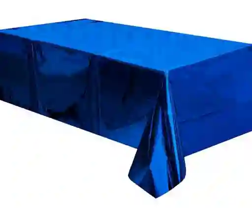 Mantel Plastico Metalizado Decoracion Fiesta Color Azul Oscura