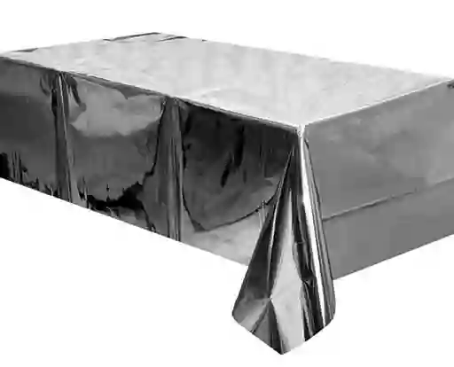 Mantel Color Plateado Plastico Metalizado Decoracion Fiesta