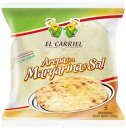 El Carriel Arepa Margarina Y Sal X 5 Und X 500 Gr