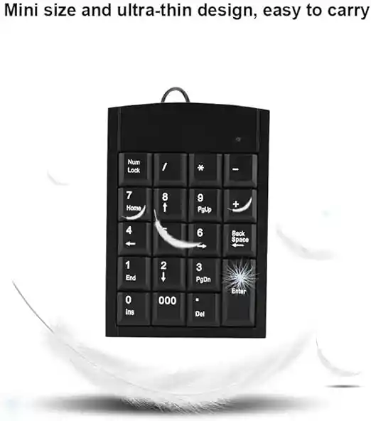 Teclado Usb De Números Alámbrico Usb Numérico Negro