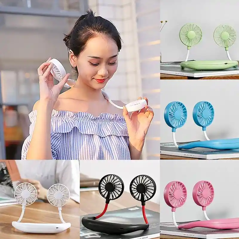 Ventilador De Cuello Colgante Recargable Por Usb De Game Sports Con 3 Marchas Ajustables