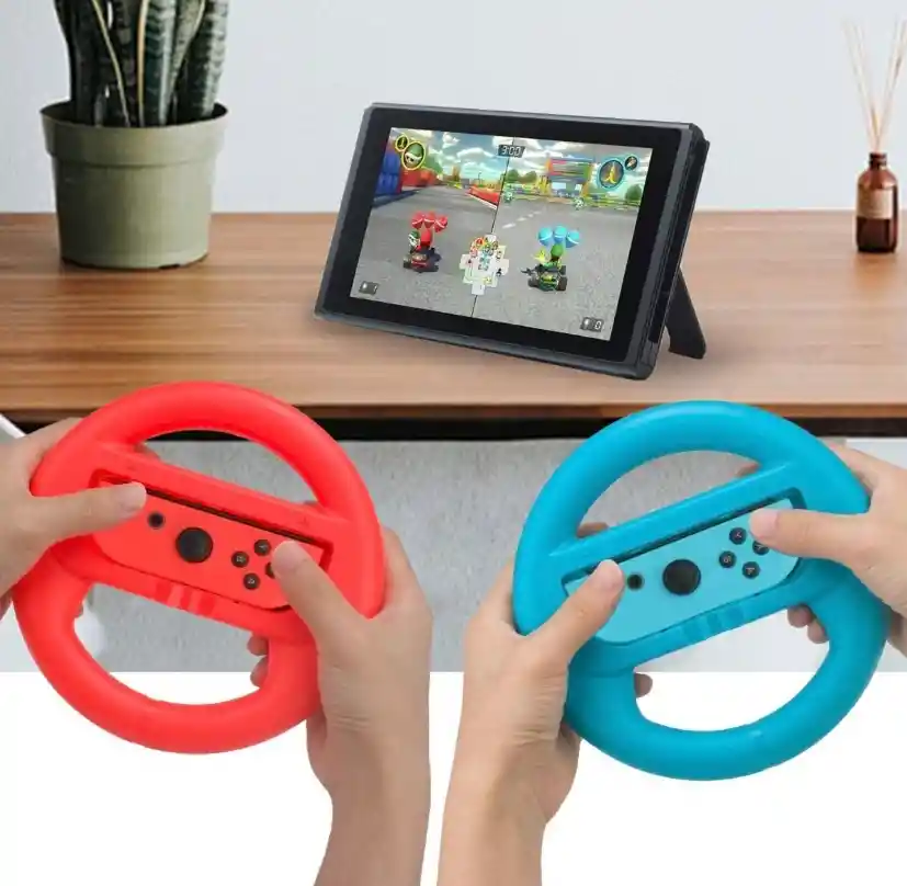 Volante Nintendo Switch Para Joycon 2 Unidades Timón Rueda Neon