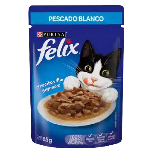 Alimento Humedo Felix Pouch Gato Sobre Pescado Blanco 85g Felix Gatos Pouch